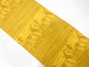 横段に馬車模様織り出し　袋帯